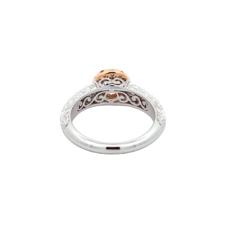 18ct White and Rose Gold Pink Diamond Engagement Ring