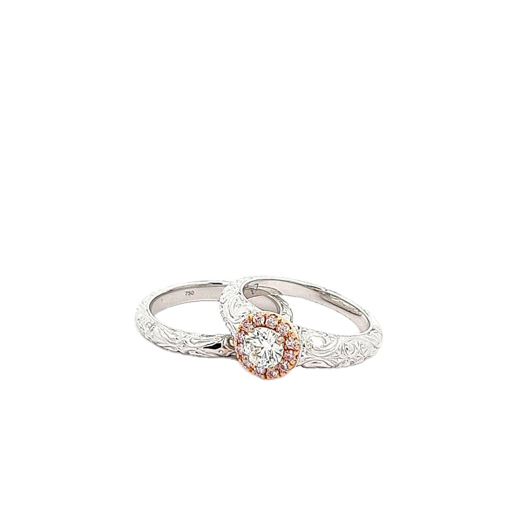 18Ct White Gold Hand Engraved Wedder