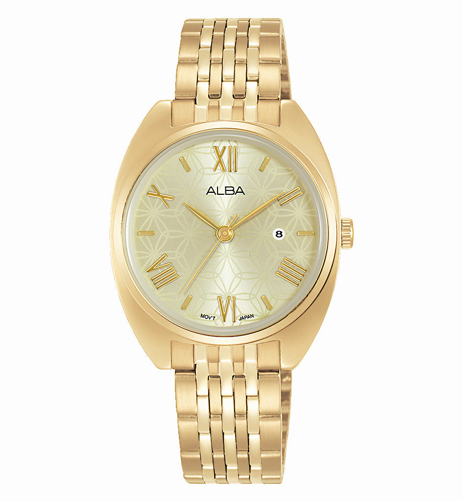 Ladies Alba Dress Watch, WR, Gold Plated