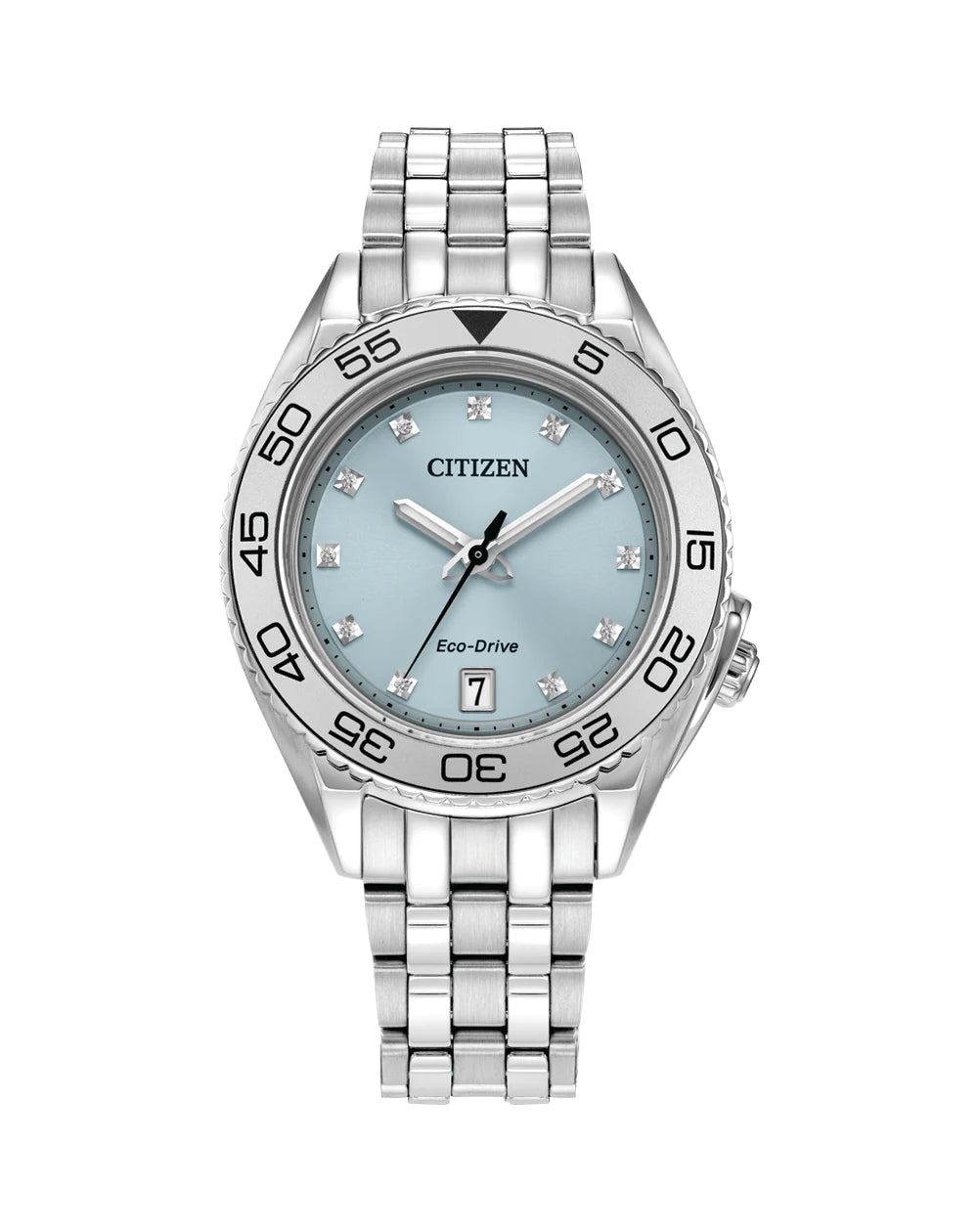 Ladies STST Citizen Eco Drive Date WR 100M