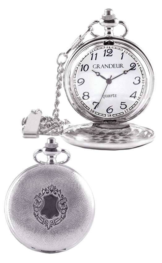 WATCH DIVINE SLV ENGRAVED POCKET WATCH