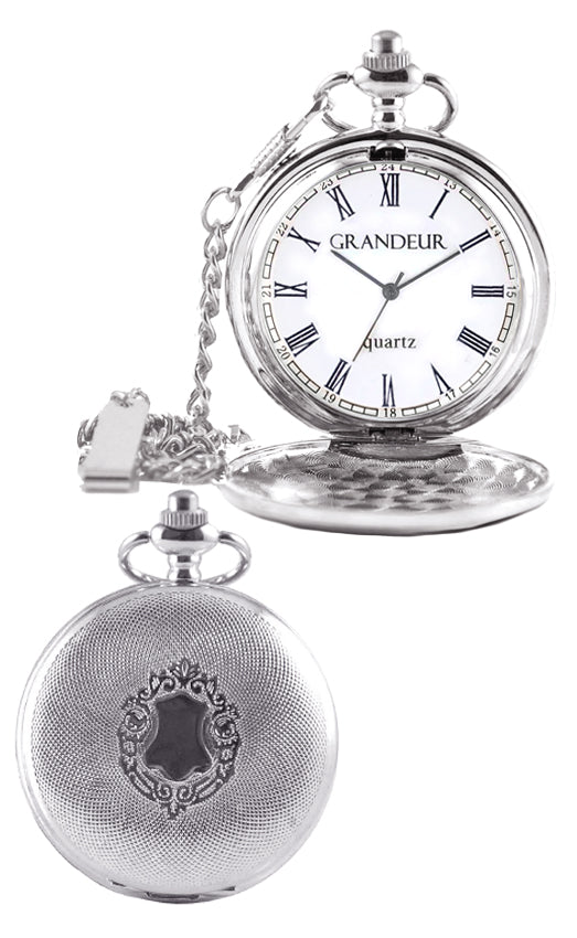 SILVER ROMAN POCKET WATCH