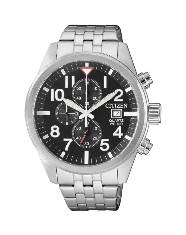Citizen Gents STST Chrono Black Dial WR 100M