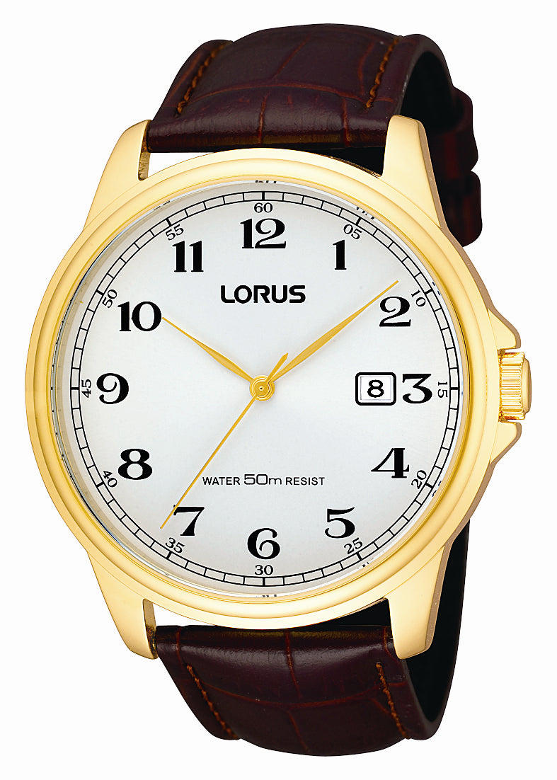 Lorus Mens Dress 50M Leather band