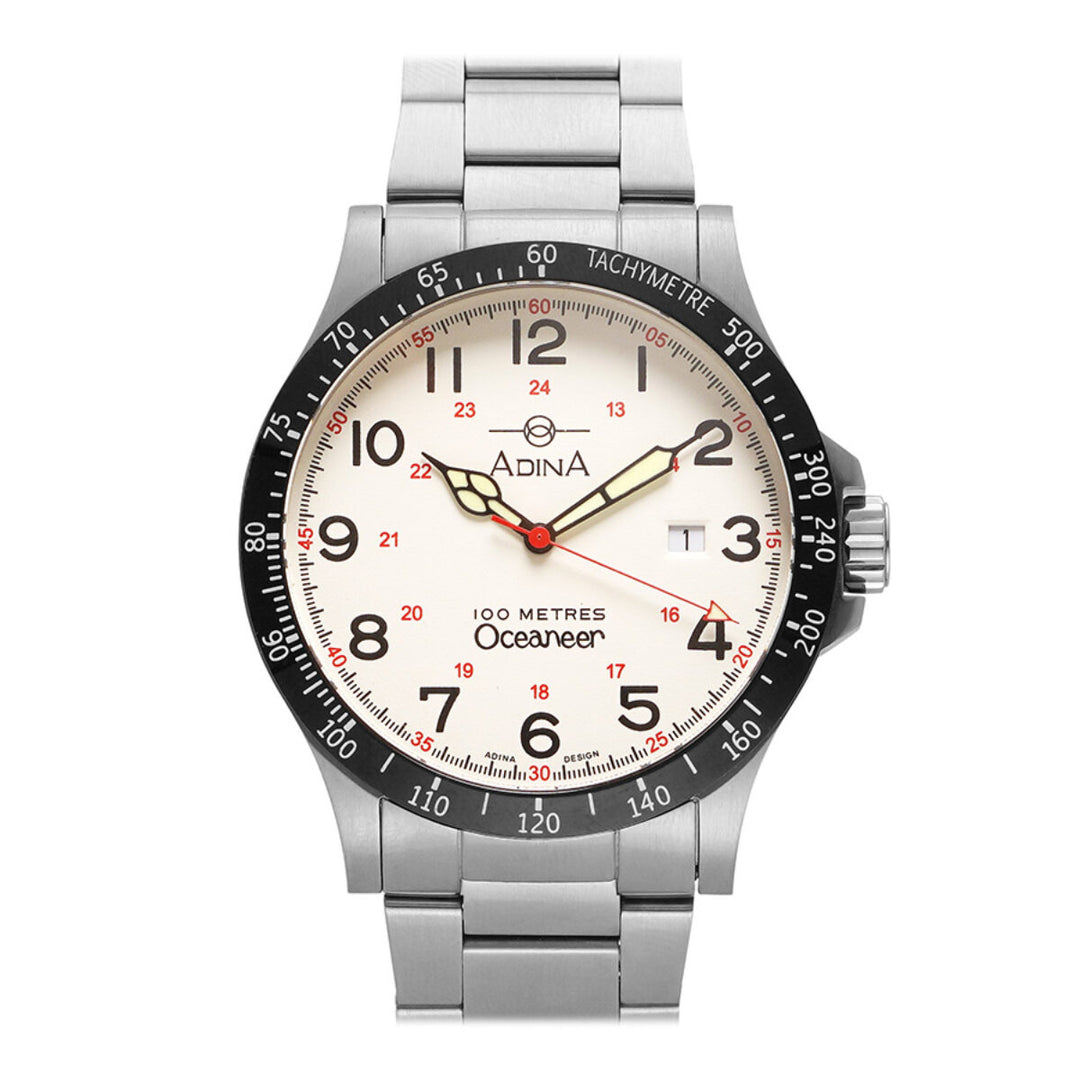 GENTS ADINA AUTO OCEANEER ST ST CASE BLACK BEZEL
