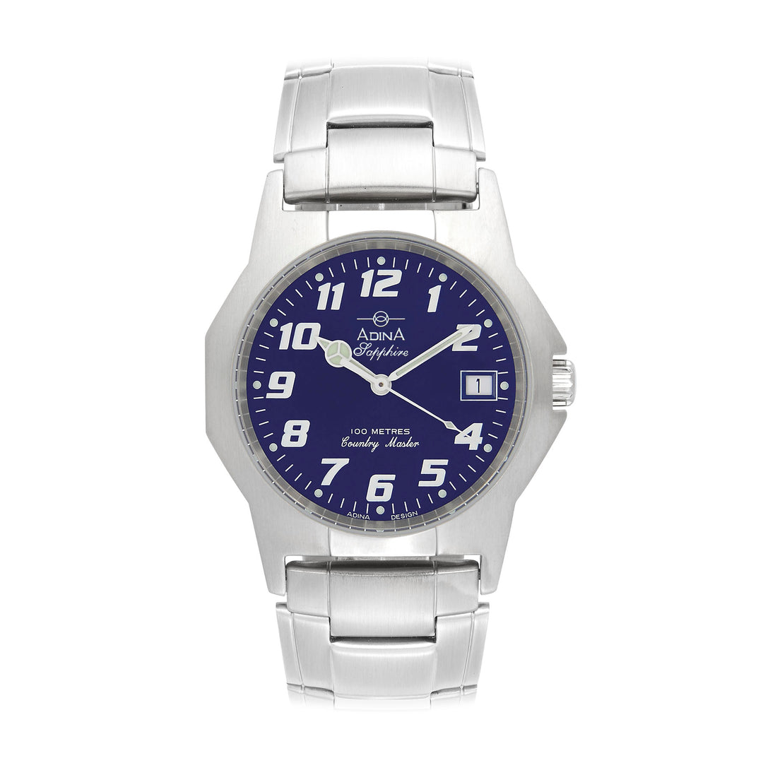 GENTS ADINA 100M COUNTRY MASTER SAPPHIRE GLASS BLUE F/F