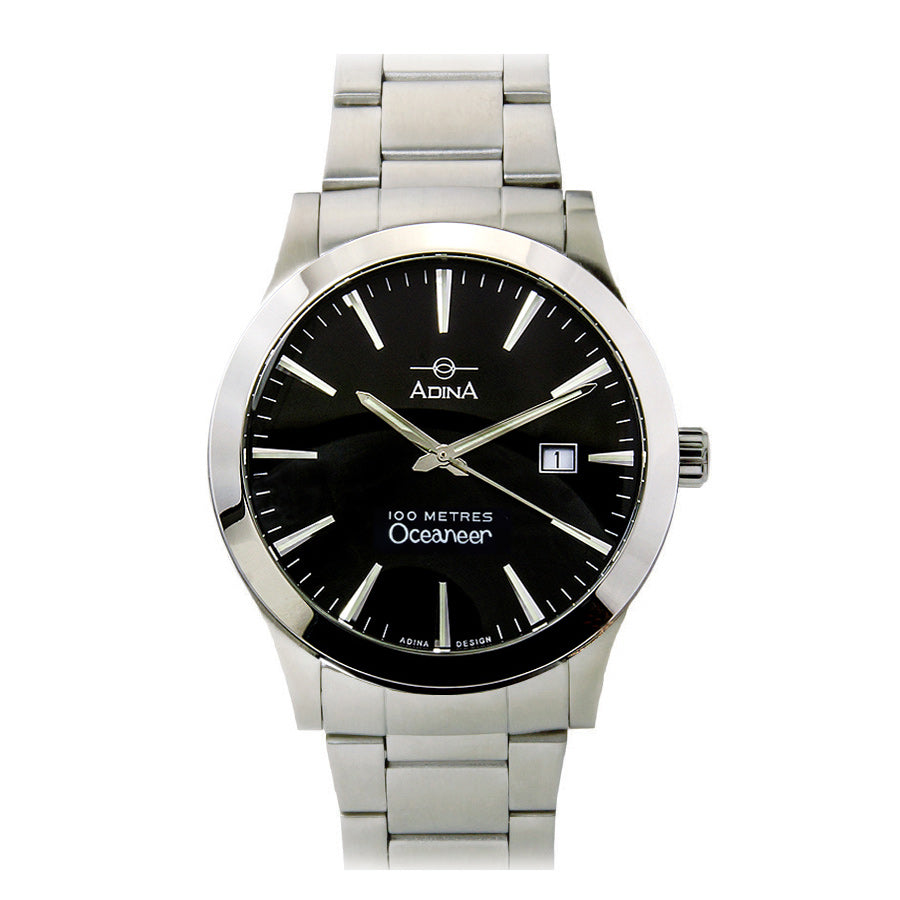 GENTS ST ST ADINA OCEANEER 100M BLACK DIAL