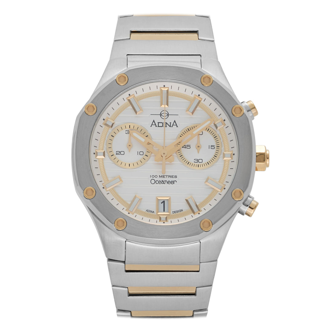 GENTS ADINA CHRONOGRAPH 100M OCEANEER T/TONE WHITE INDEX