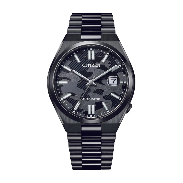 GENTS CITIZEN BLACK CAMO DIAL AUTO 50M
