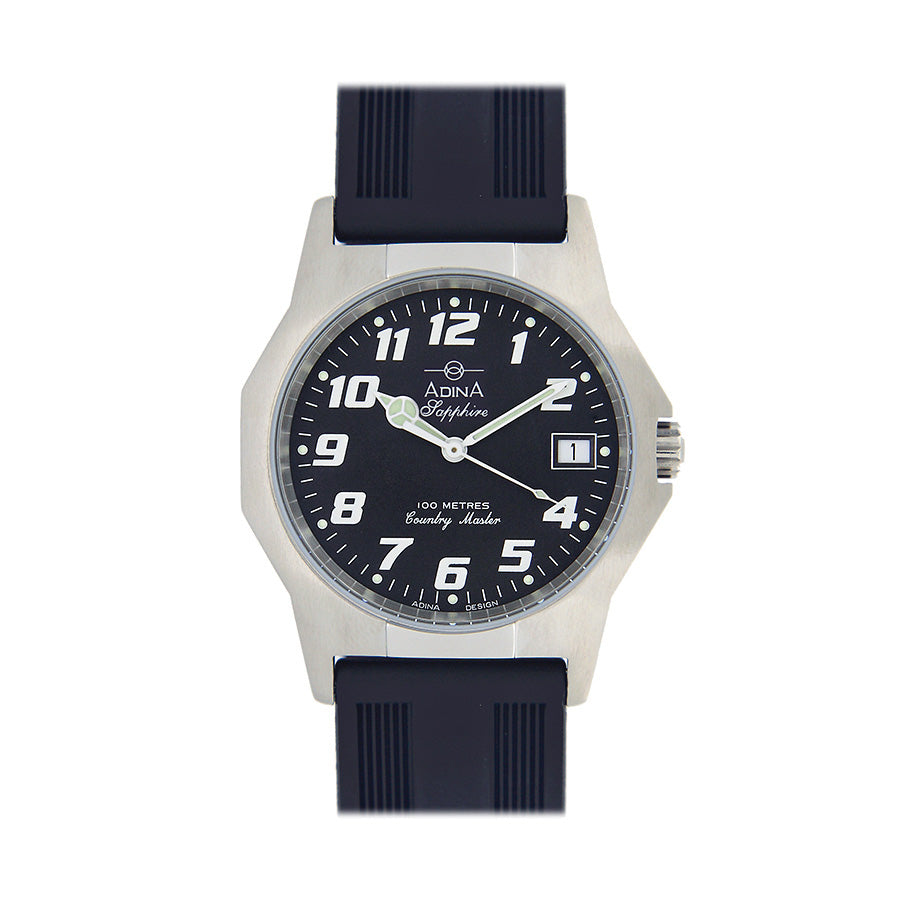 100M ADINA COUNTRY MASTER SAPPHIRE GLASS ST ST BLACK F/FIG