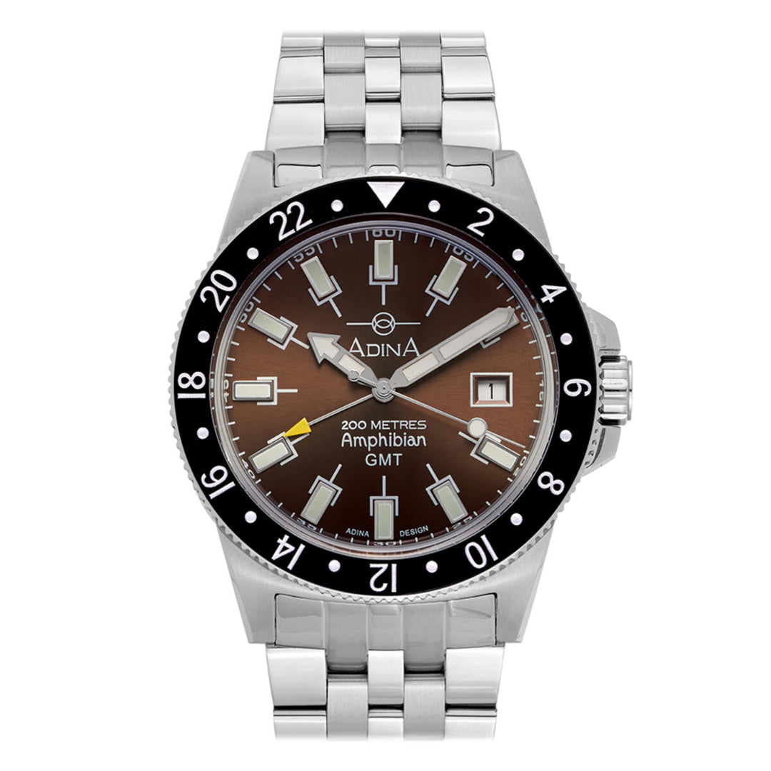 GENTS ADINA GMT AMPHIBIAN ST ST BROWN INDEX SAPH