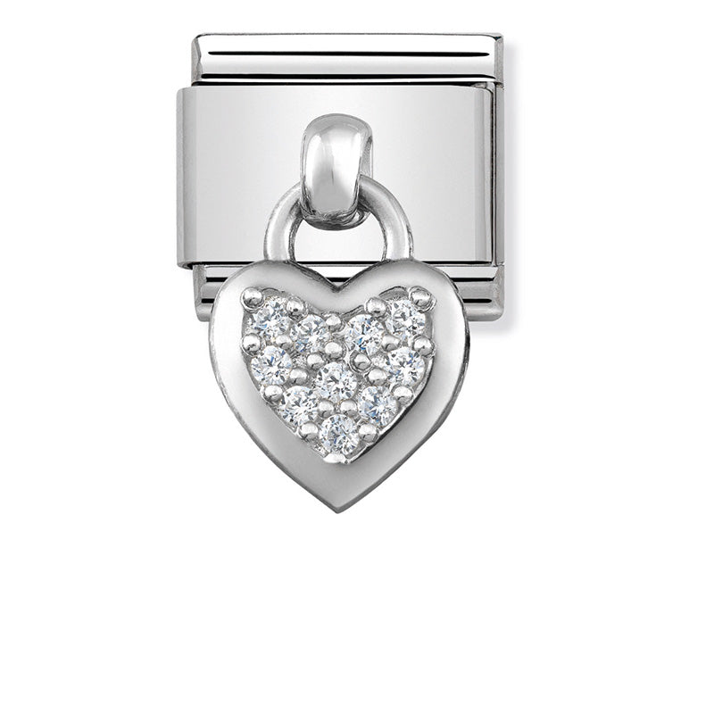 Classic Charms St/St, Sterling Silver & Cubic Zirconia (Heart)