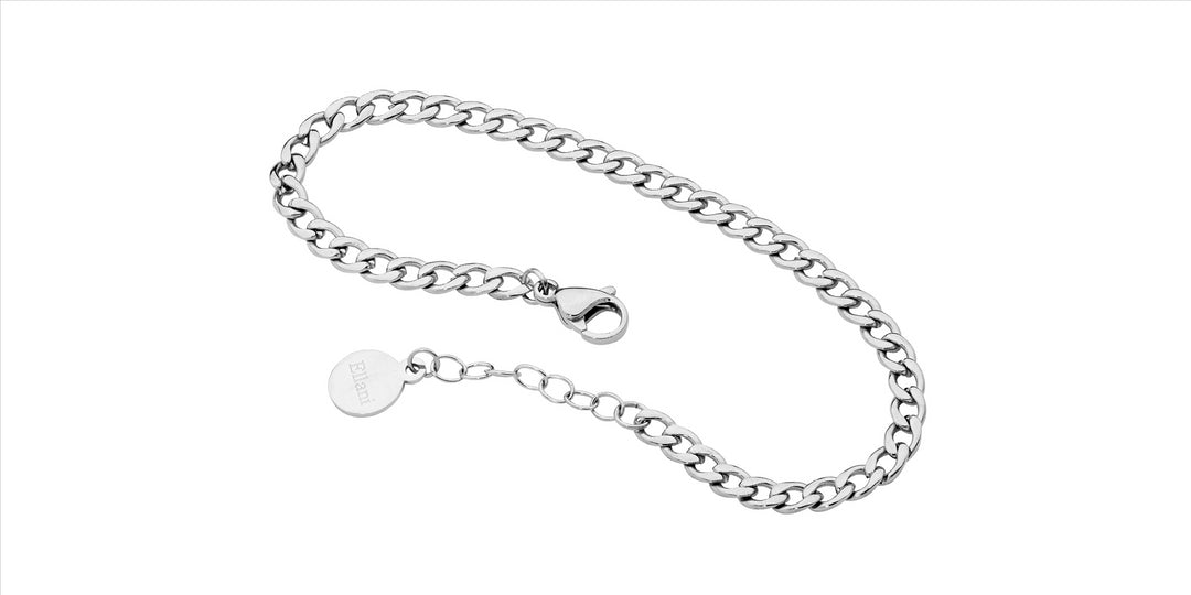 Stainless Steel Curb Chain Bracelet, 17cm+ ext.