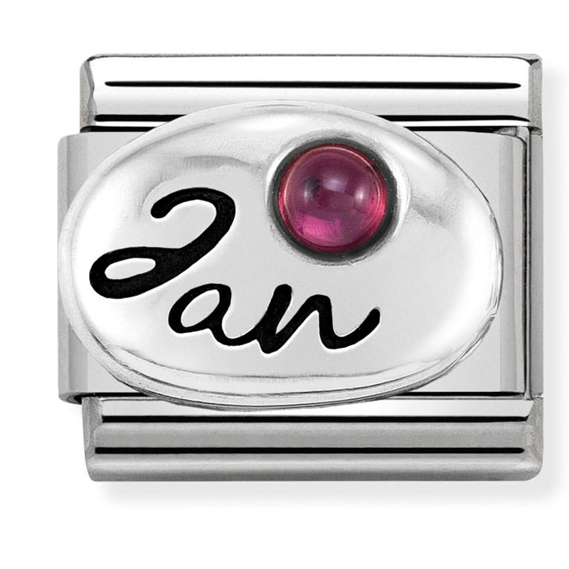 Nominaiton - classic symbols st/steel, silver 925 & stone (january garnet)