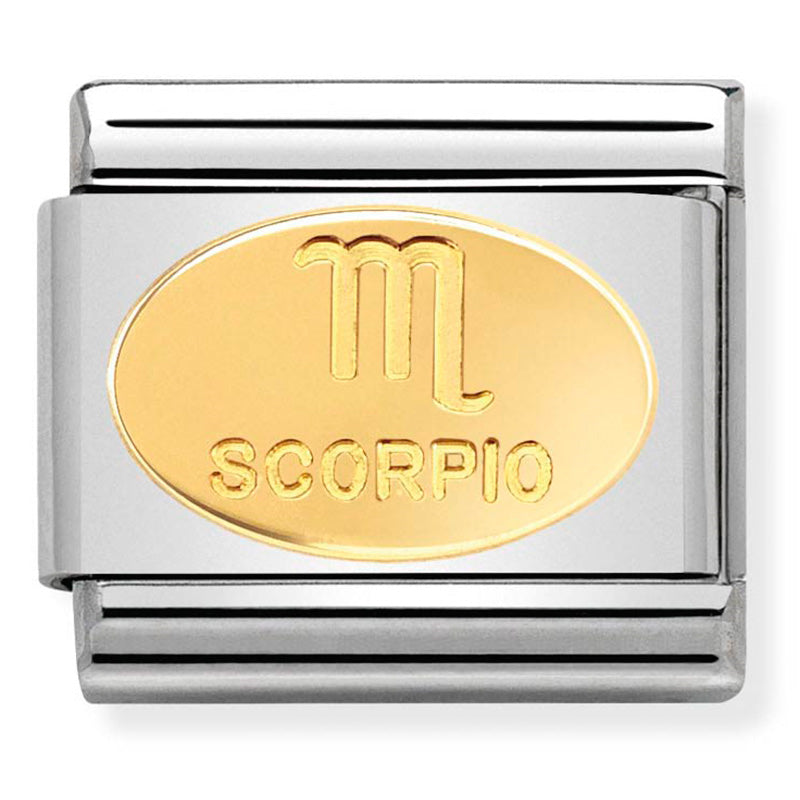 Zodiac Oval Stainless Steel & 18 Carat Gold (Scorpio)