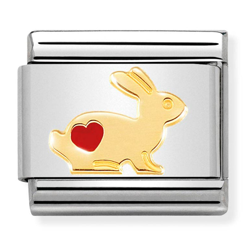 Classic Symbols St/Steel,18Ct Gold & Enamel (Rabbit With Heart)