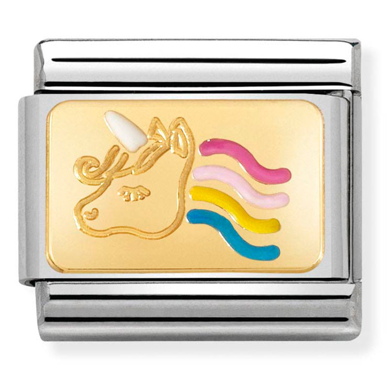 Classic Plates St/Steel, Enamel & 18 Carat Gold (Unicorn)