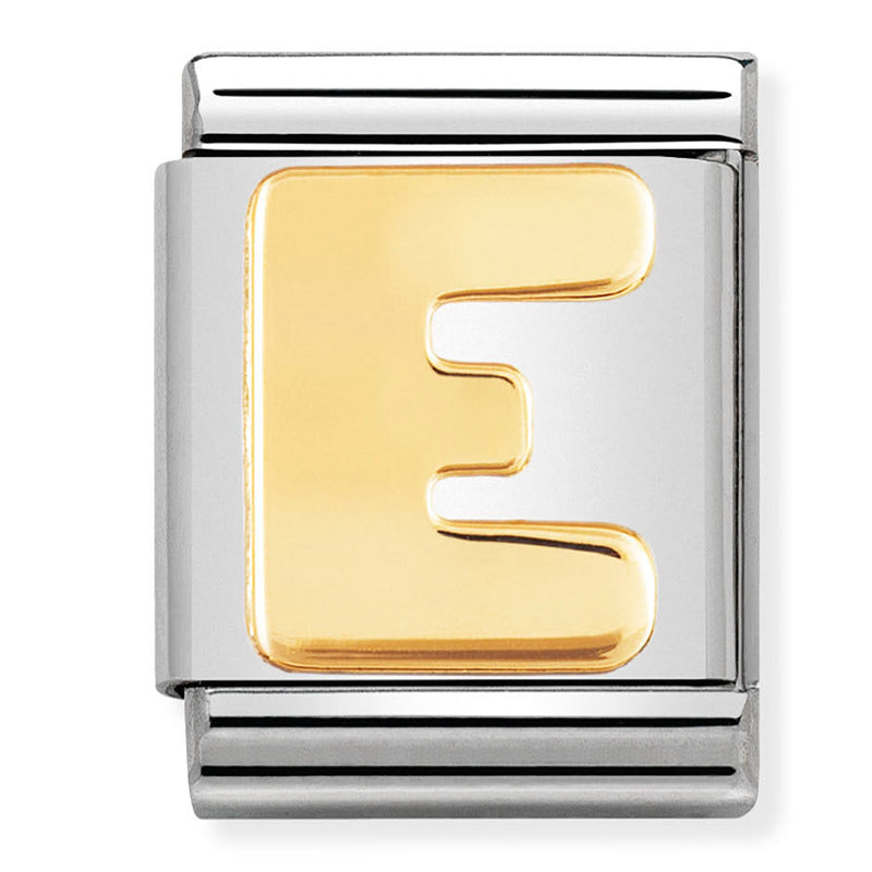 Big Letters Stainless Steel &18Ct Gold (Letter E)