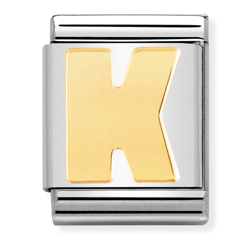 Big Letters Stainless Steel &18Ct Gold (Letter K)