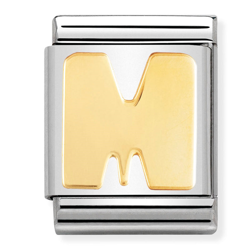 Big Letters Stainless Steel &18Ct Gold (Letter M)