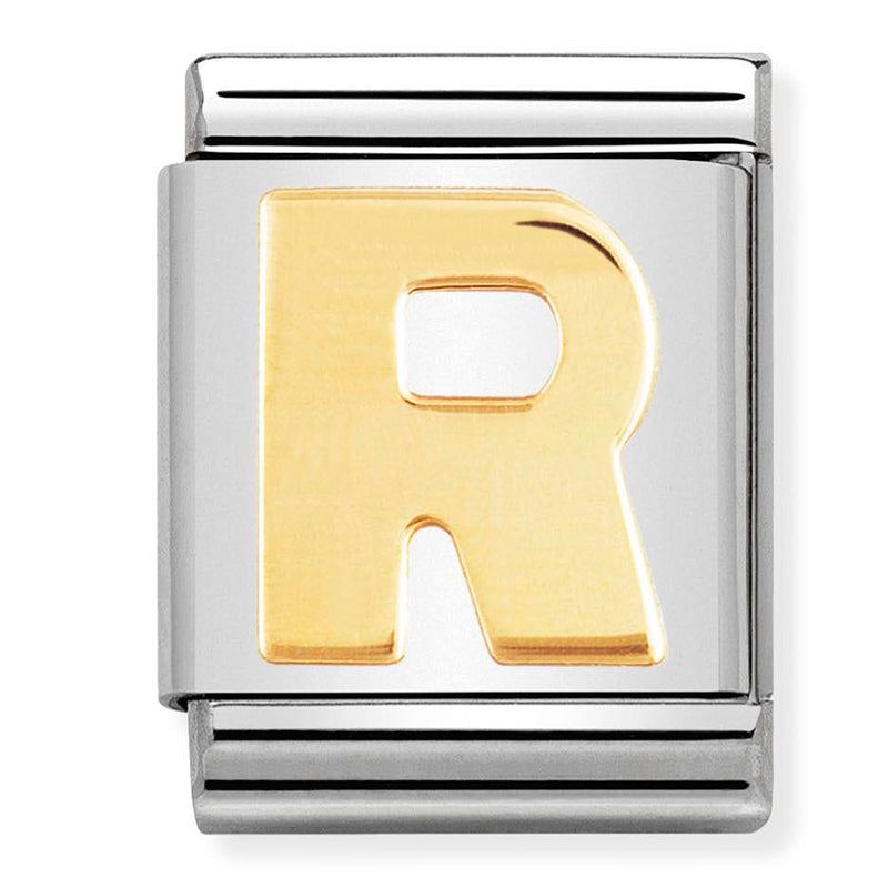 Big Letters Stainless Steel &18Ct Gold (Letter R)