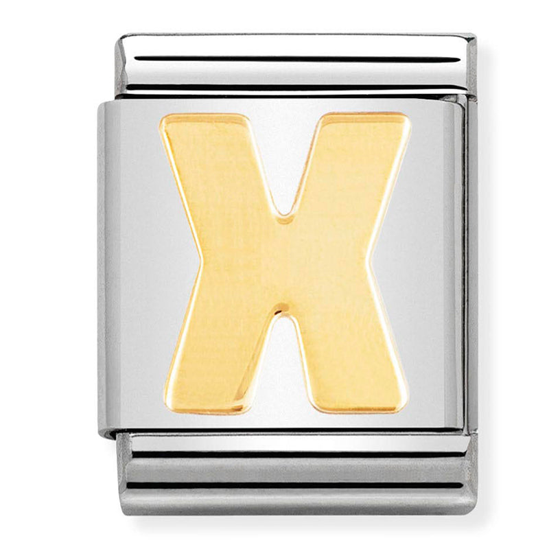 Big Letters Stainless Steel &18Ct Gold (Letter X)