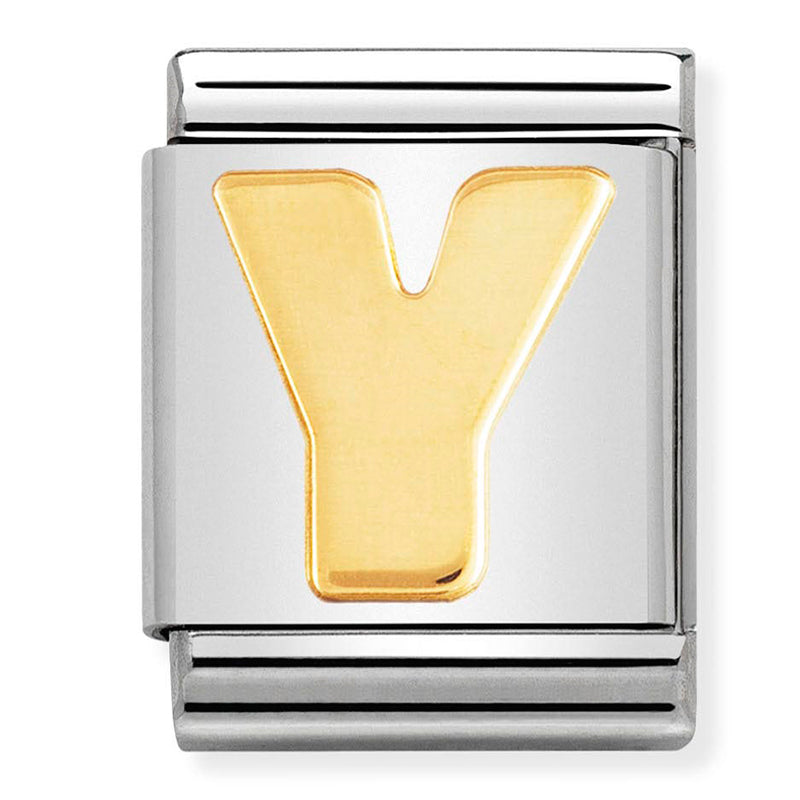 Big Letters Stainless Steel &18Ct Gold (Letter Y)