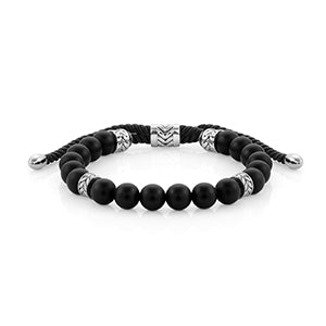 Instinct Bracelet Marina In S/Steel, Big Stones Opaque Onyx