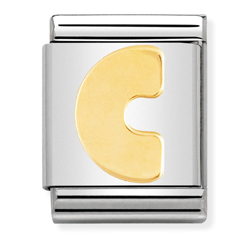 BIG LETTERS st/steel &18ct gold (Letter C)