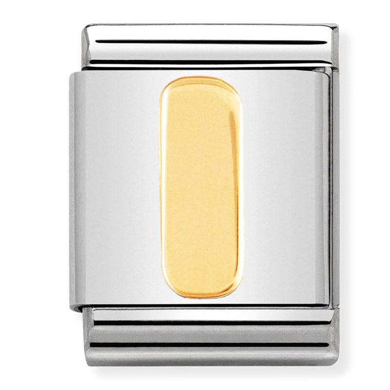 BIG LETTERS st/steel &18ct gold (Letter I)