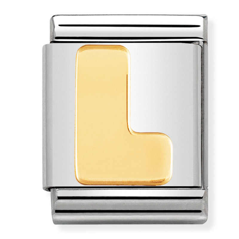 BIG LETTERS st/steel &18ct gold (Letter L)