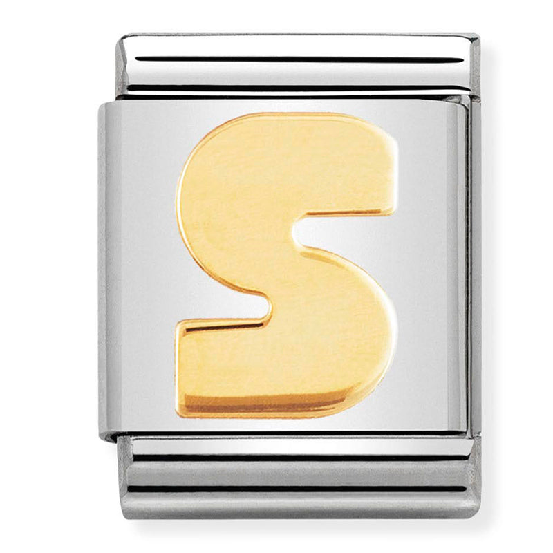 BIG LETTERS st/steel &18ct gold (Letter S)
