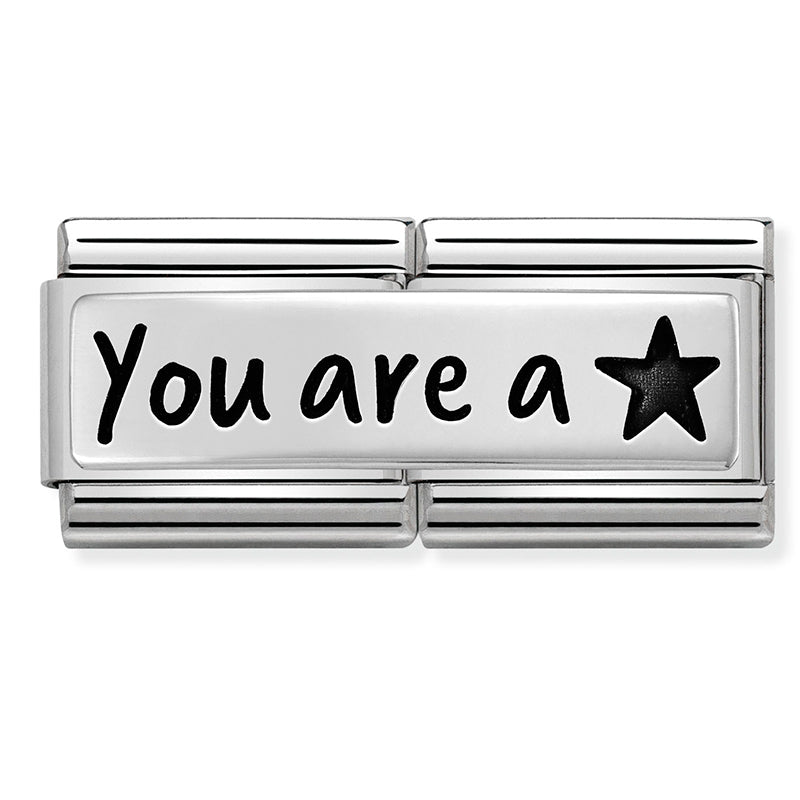 DOUBLE ENGRAVED st/steel & silver 925 (You are a Star)