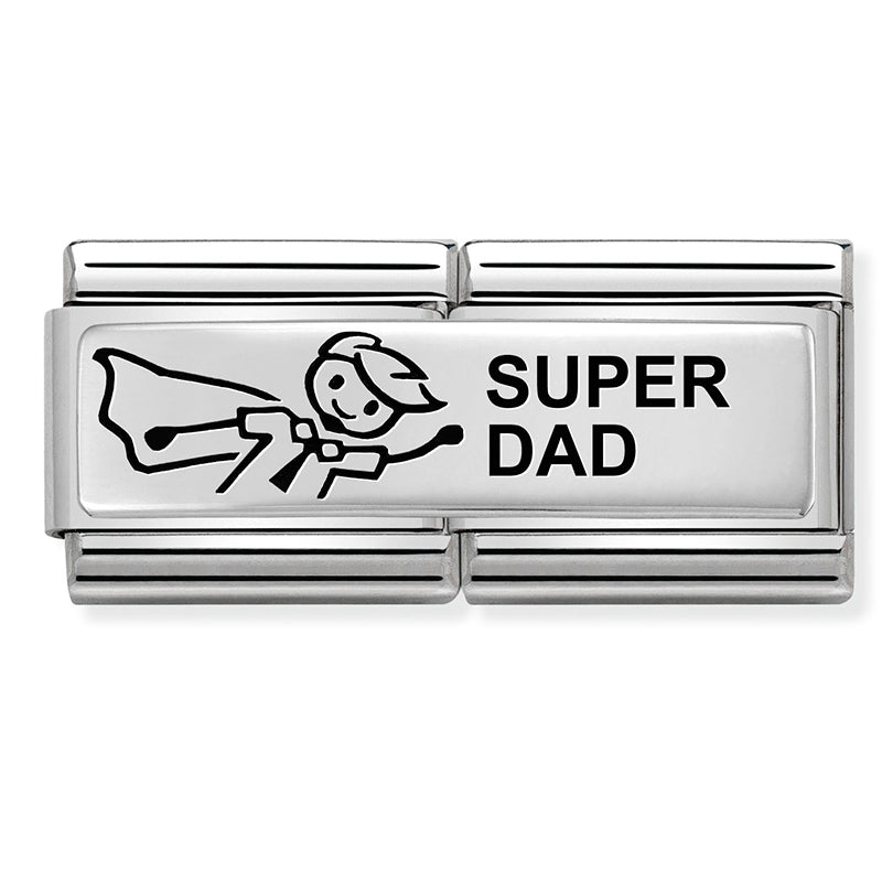 DOUBLE ENGRAVED st/steel & silver 925 (Super Dad)