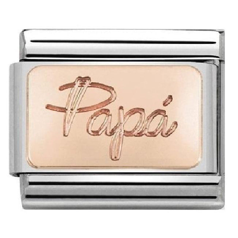 Nomination - Engraved Writings St/Steel & 9Ct Rose Gold (Papa)
