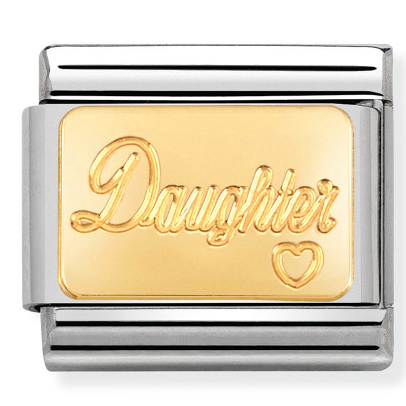 NOM-030121 25 COMP Classic ENGRAVED SIGNS st/steel & 18ct gold (Daughter)