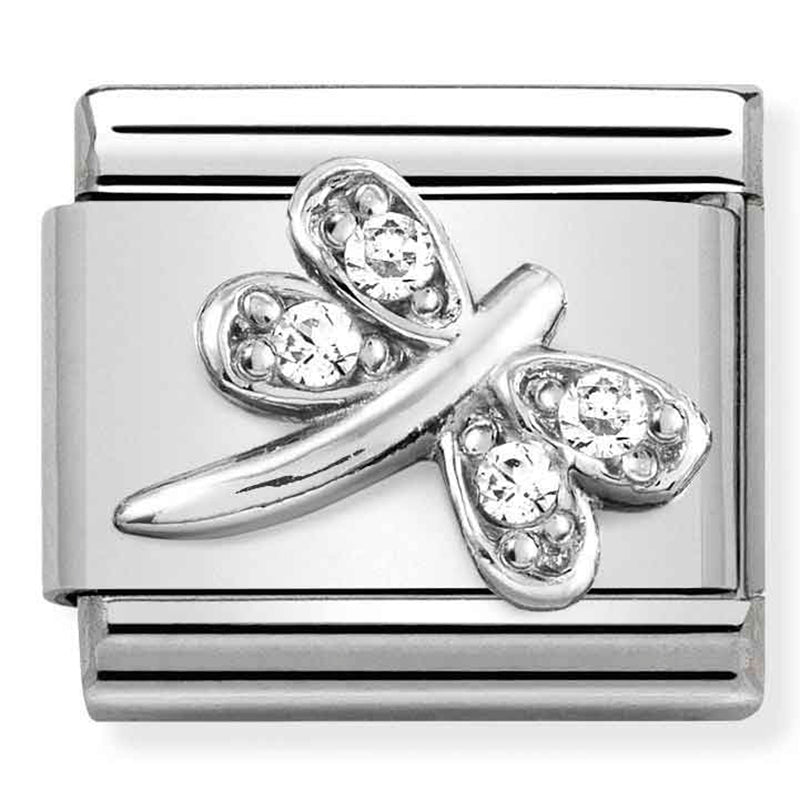 St/Steel, Cubic Zirconia & Silver 925 (Dragonfly White Cz)