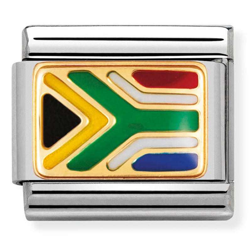 Africa Flag St/Steel, Enamel & 18 Carat Gold (South Africa)
