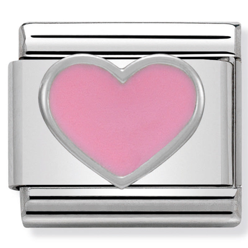SYMBOLS st/steel, enamel & silver 925 (Pink Heart)