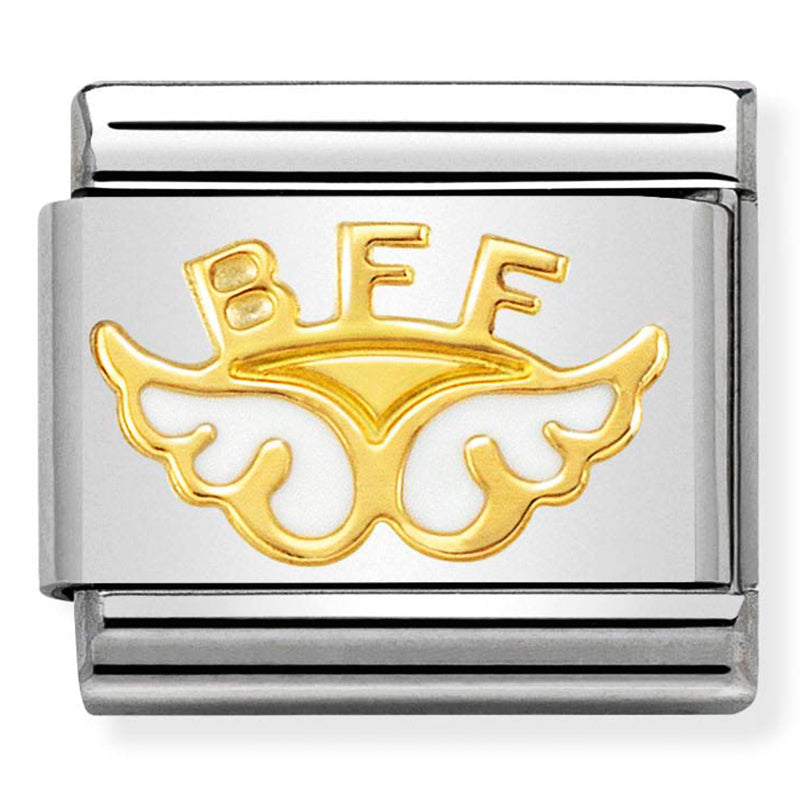 SYMBOLS st/steel, enamel & 18ct gold (Angel of Friendship)