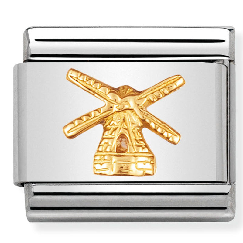 RELIEF MONUMENTS st/steel & 18ct gold (Windmill)