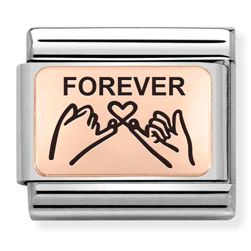 PLATES st/steel & 9ct rose gold (Forever Pinky Promise)