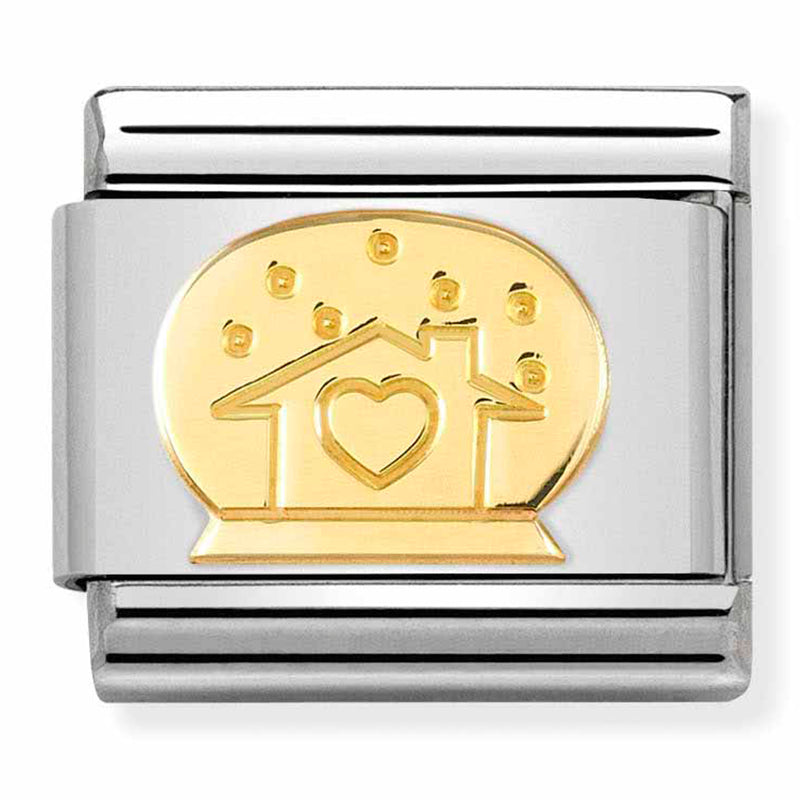 SYMBOLS st/steel & 18ct gold (Snow globe with House)