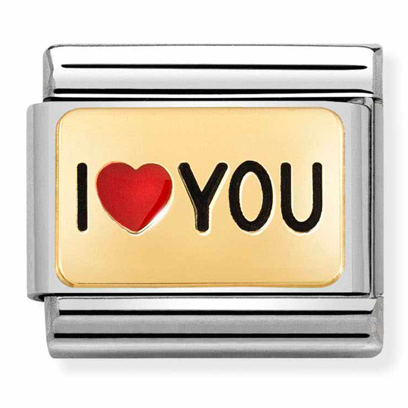 PLATES st/steel, enamel & 18ct gold (I Heart You)