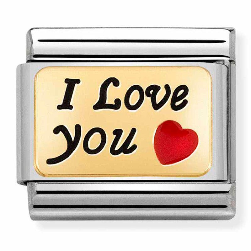PLATES st/steel, enamel & 18ct gold (I Love You)
