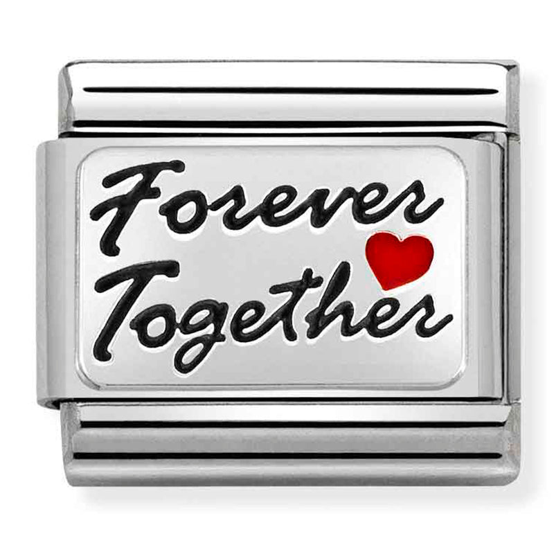 OXIDISED PLATES st/steel, enamel and silver 925 (Forever Together)