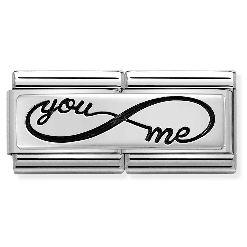 DOUBLE ENGRAVED st/steel & silver 925 (You INFINITE Me)