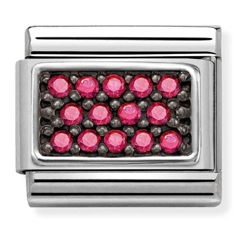 PAVE st/steel, CZ & silver 925 (Fuchsia Pave)
