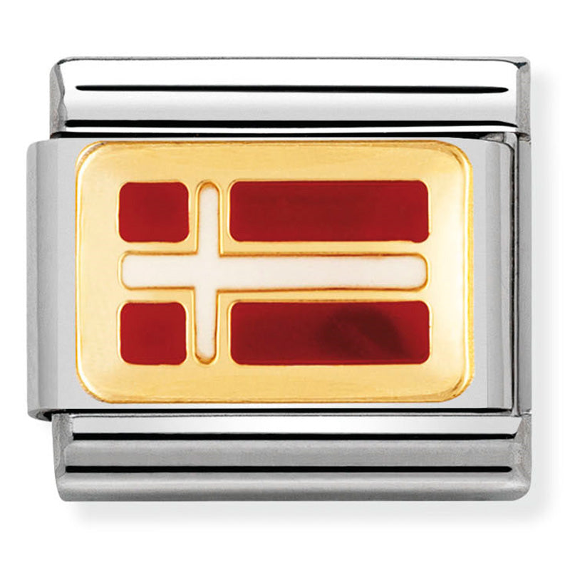 EUROPE FLAG st/steel, enamel & 18ct gold (Denmark)