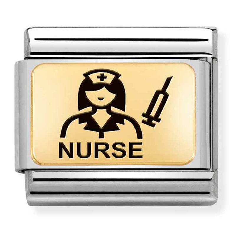 PLATES (IC) in steel and 18k gold Nurse